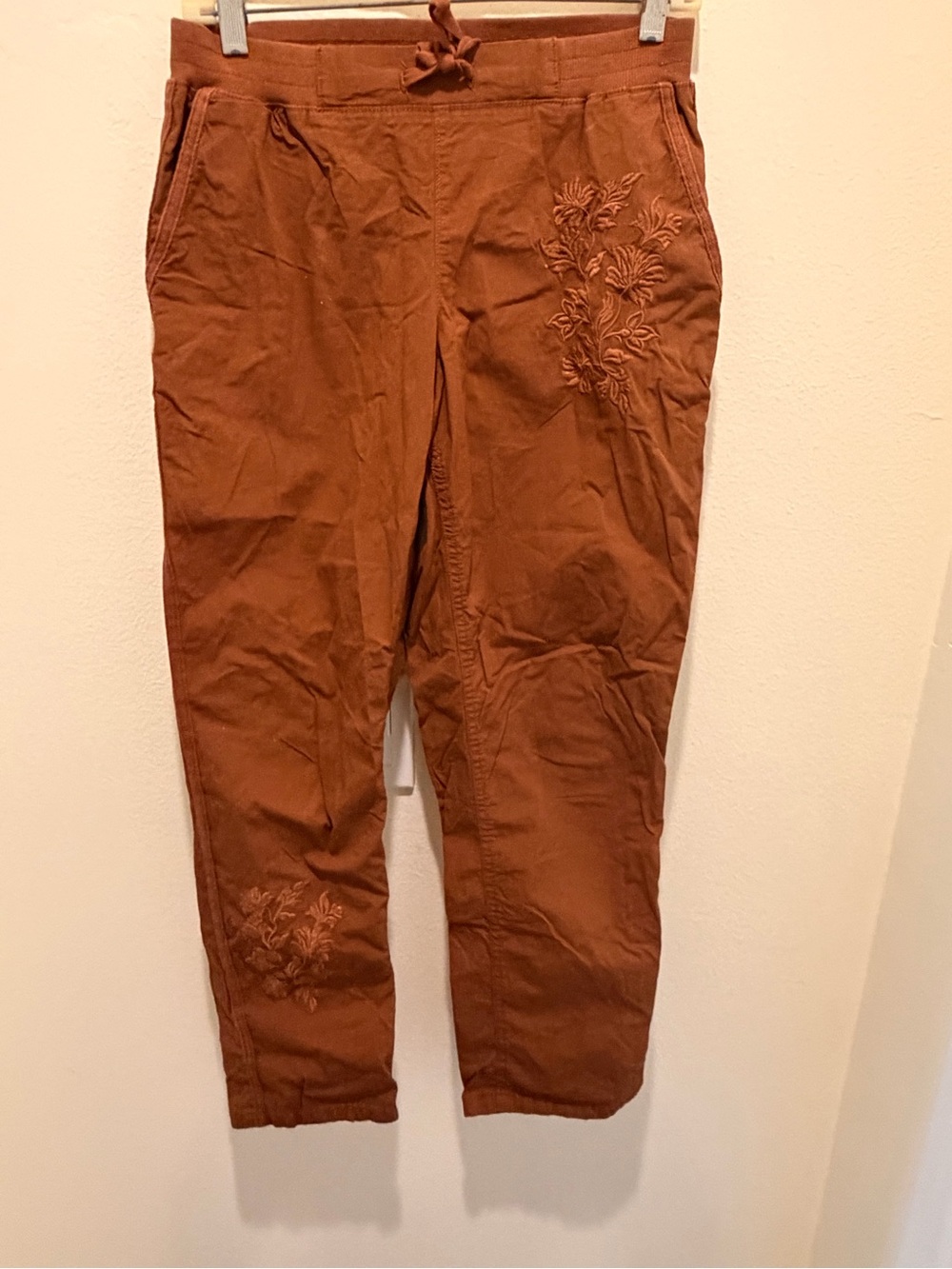 Style & Co. Rust Brown Embroidered Chino Pants